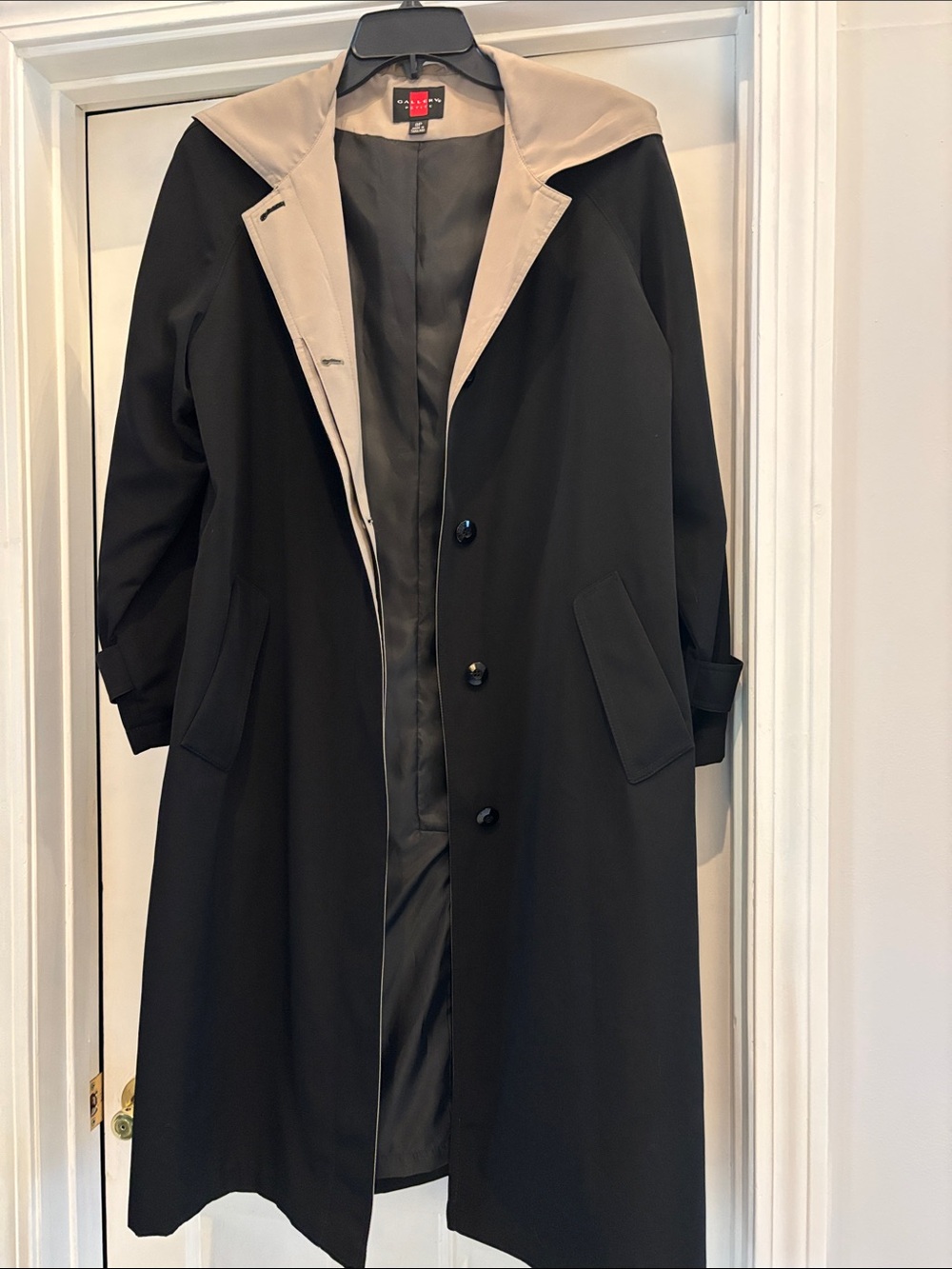 Reversible Black & Beige Two-Tone Trench Coat - Women's